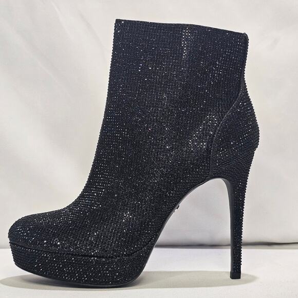 Thalia Sodi Women's Chiara Platform Dress Booties Size 8.5 Black Glitter NWT - Picture 5 of 8